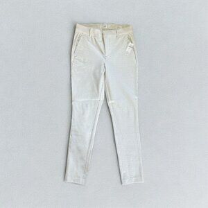 Gap Womens Signature Skinny Ankle Pants 4 Tall Off-White Pinstripe Work Office